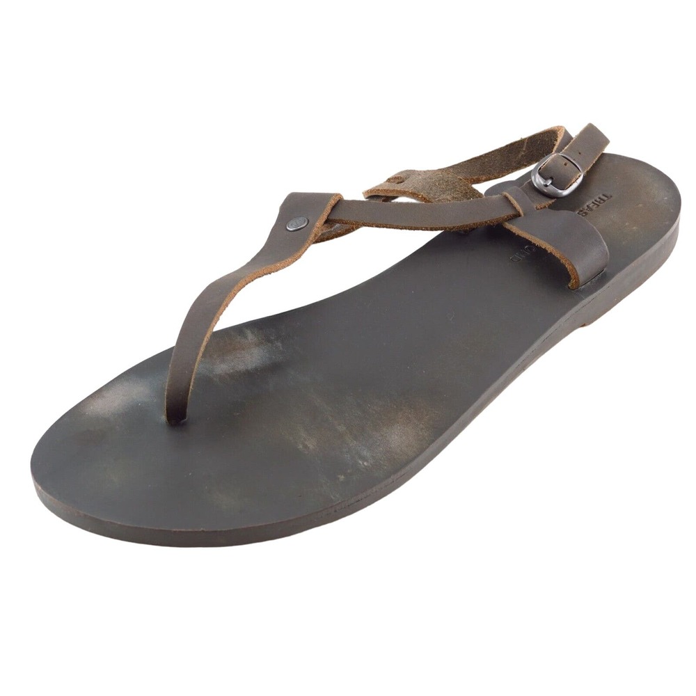 Treasure & Bond T-Strap Sandals‎ Gray Leather Women Shoes Size 8 Medium